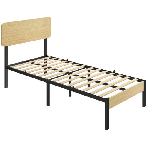 Nesta Posteljni okvir 90&times;200 cm z vzglavjem, enojna platformna postelja s shrambo pod posteljo, (5000493309) Cene