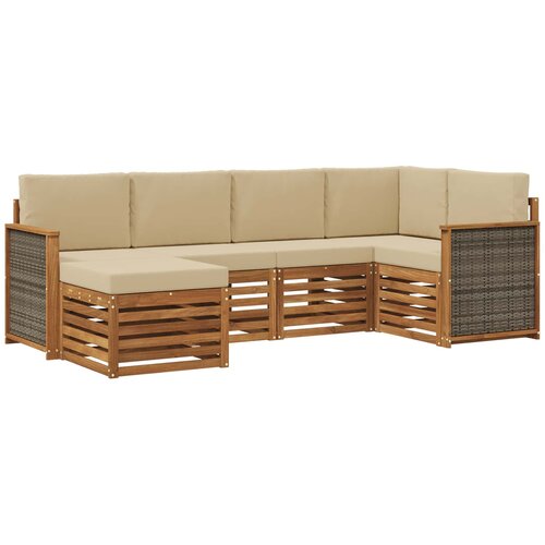 vidaXL Kotna sedežna garnitura z blazino 5 pcs Naravna, (5000283876) Cene
