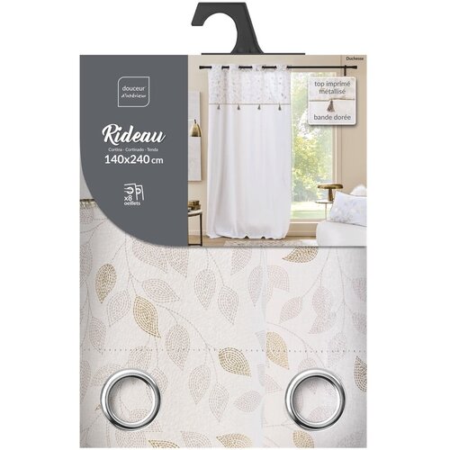Douceur d int&amp;eacute;rieur Bela zavesa iz me&amp;scaron;anice bombaža 140x240 cm Duchesse &amp;ndash; Slike