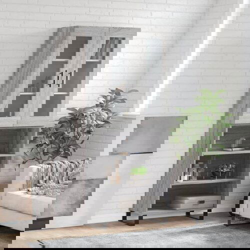 The Living Store Visoka komoda siva sonoma 69,5x34x180 cm inženirski les - Visoka Omarica, (21661027) Cene