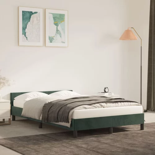 vidaXL Okvir za krevet s uzglavljem tamnozeleni 120x200 cm baršunasti