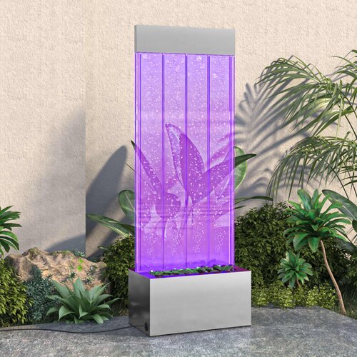  Stup s mjehurićima s RGB LED nehrđajući čelik i akril 110 cm Slike