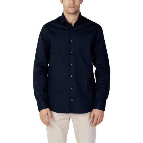 Calvin Klein Jeans Srajce z dolgimi rokavi POPLIN STRETCH SLIM K10K108229 Modra Slike