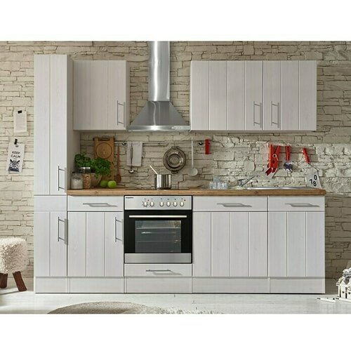 Respekta Premium Kuhinjski komplet (Širina: 250 cm, S električnim uređajima, Imitacija bijelog ariša) Cijene