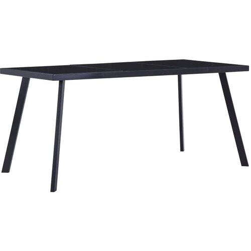  Blagovaonski stol crni 180 x 90 x 75 cm od kaljenog stakla Cijene