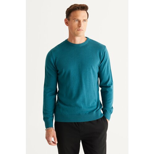 ALTINYILDIZ CLASSICS Men's Petrol Standard Fit Normal Cut, Crew Neck Knitwear Sweater. Slike