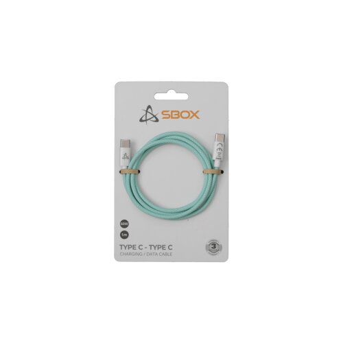 S Box SBOX KABAL USB TYPE C - USB TYPE C M/M 1M Zeleni - 60W Slike