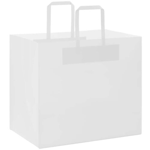  Papirnate vrećice 50 kom s ručkama bijele 32x22x28 cm Slike