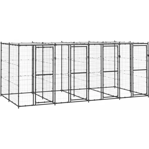 vidaXL Vanjski kavez za pse s krovom čelični 9 68 m²