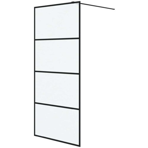 VidaXL Pregrada za tu&amp;scaron; crna 90 x 195 cm s mutnim staklom ESG Slike