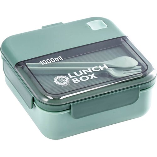 Ad trend Posoda za hrano s priborom Lunch Box 1000ml / zelena / plastika, silikon, (5000199096) Slike