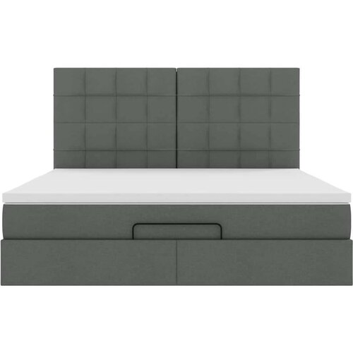 VidaXL Otomanski krevet s madracem tamnosivi 180x200cm od tkanine Slike