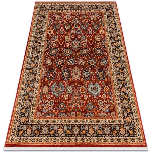 RugsX Preproge Volnena preproga KESHAN Čopki, Ornament, okvir or 200x290 cm Bordo Cene