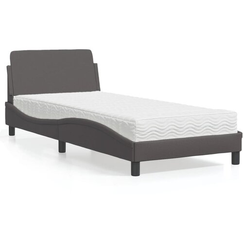  Krevet s madracem Dover sivi 80 x 200 cm od umjetne kože Cene