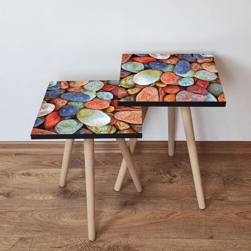 Hanah home 2Shp17 - multicolor multicolor nesting table (2 pieces) Cene