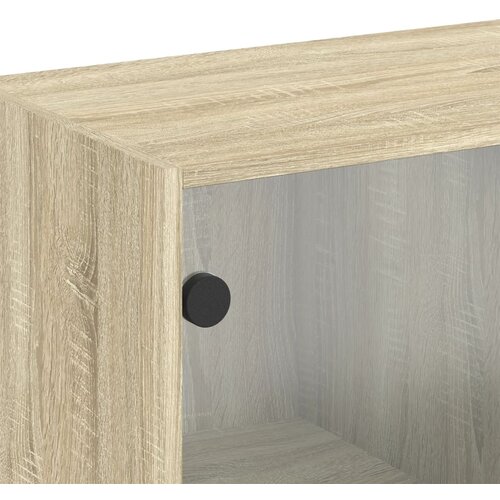  Zidni ormarić sa staklenim vratima boja hrasta 68x37x68,5 cm Slike