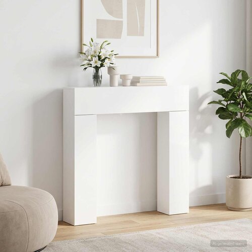  Okvir za kamin Bijela 102 x 18 x 100,5 cm Konstruirano drvo Slike