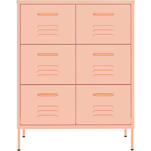 VidaXL Omarica s predali roza 80x35x101,5 cm jeklo Slike