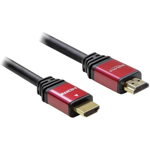 Delock HDMI priključni kabel [1x HDMI-utikač <=> 1x HDMI-utikač] 2m, cven, crn Cijene