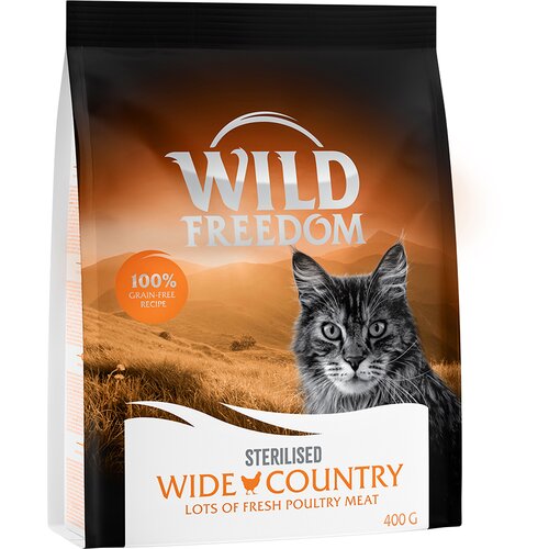 Wild Freedom suha mačja hrana 2 x 400 g po posebni ceni! - Adult &amp;quot;Wide Country&amp;quot; Sterilised perutnina - recept brez žit Slike