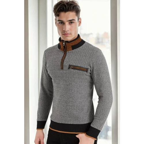 Dewberry 1039 MEN'S SWEATSHIRT-LIGHT PATTERNED BLACK