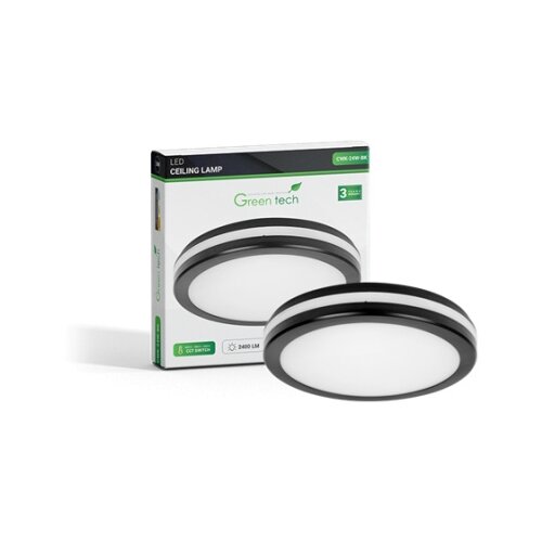 Greentech led plafonjera 24w 3000k-4000k-6500k precnik 30cm ip65 crna ( CWK-24W-BK ) Cene