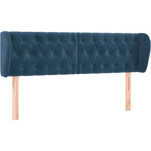 VidaXL Uzglavlje s u&amp;scaron;ima tamnoplavo 147x23x78/88 cm bar&amp;scaron;unasto Slike