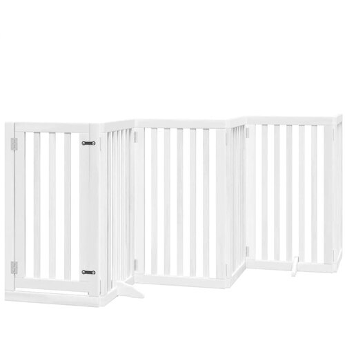  Vrata za pse s vrata&amp;scaron;cima 15 panela sklopiva 750 cm drvo topole Bijela 50 x 90 x 2 cm Slike