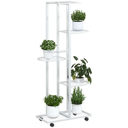  Stalak za cvijeće s 5 katova 44 x 23 x 100 cm bijeli željezni Slike