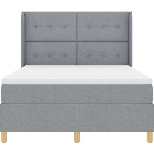 Box spring krevet Svijetlo siva 140 x 200 cm tkanina Slike