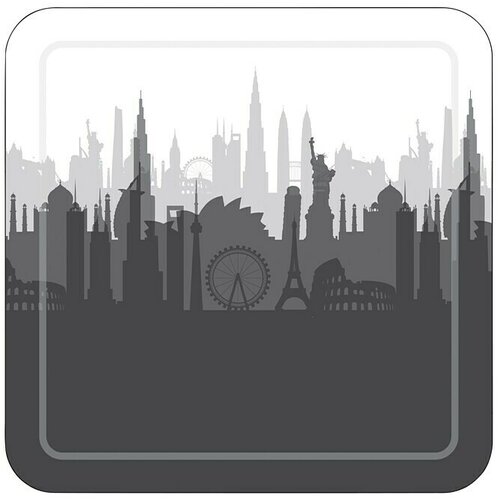In podloga za tu&amp;scaron; kabinu smoothie city (53 x 53 cm, pvc, bijela-siva-crna) Slike