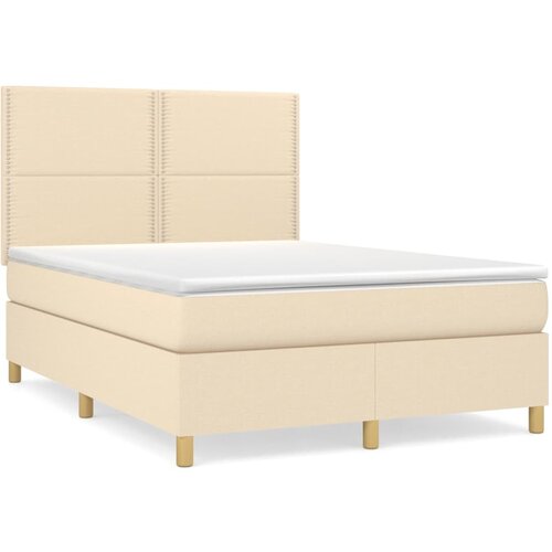 Maison Chic Box spring postelja - Vzmetna postelja z vzmetnico krem 140x200 cm blago SL20951, (21880764) Cene