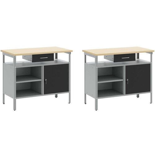  Set radne klupe od 8 u crnom čeliku Slike