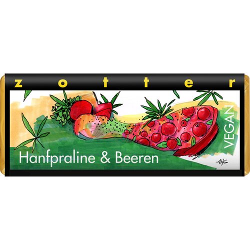 Zotter Schokoladen Bio čokolada - "Konopljina pralina in jagodičevje", VEGAN - 70 g Cene