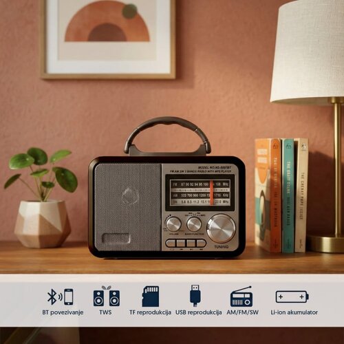  Prenosni retro Bluetooth radio 8897BT Slike