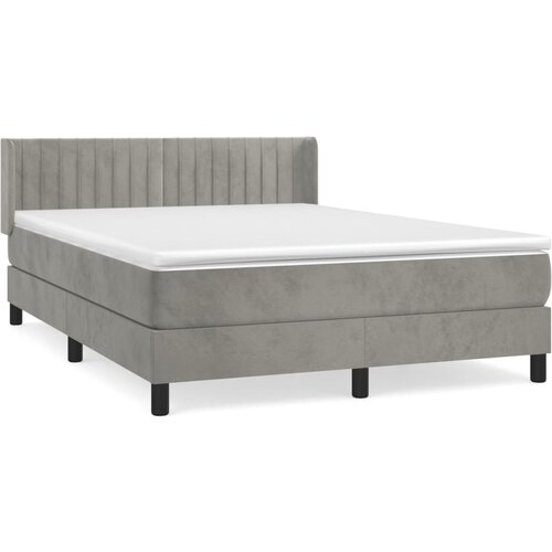 Maison Chic Box spring postelja - Vzmetna postelja z vzmetnico svetlo siv 140x190 cm žamet SL18983, (21894233) Cene