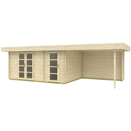 Male kuće Drvena vrtna kuća ORIENTAL 4 + SD300 470 &amp;times; 320 cm sa &amp;scaron;indrom Slike