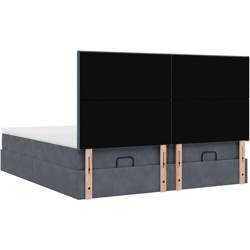 VidaXL Okvir kreveta s madracima tamnosivi 200x200cm bar&amp;scaron;unasti Slike