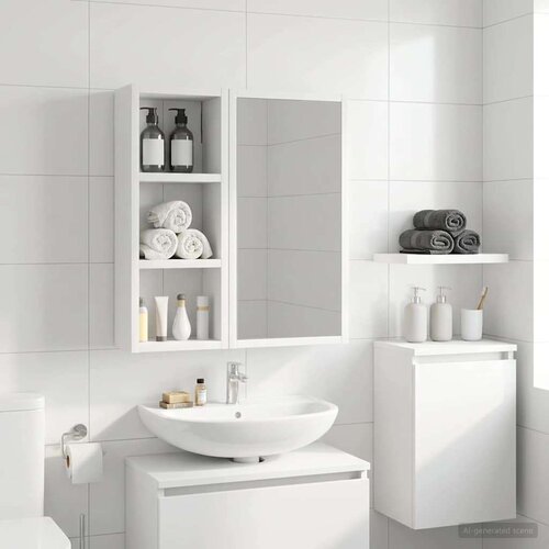  Kopalna stenska omarica s polico Bela 20 x 10 x 50 cm, (5000233028) Cene