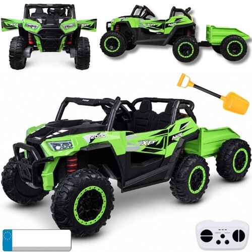 Buggy dvosjed 4&amp;times;4 s prikolicom &amp;ndash; zeleni Slike