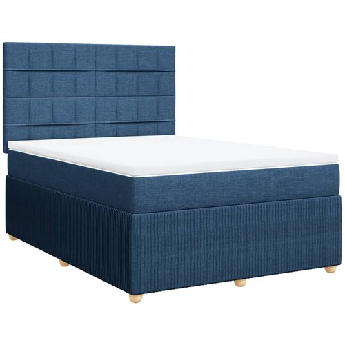 vidaXL Box spring postelja z vzmetnico modra 160x200 cm blago, (21308836) Cene