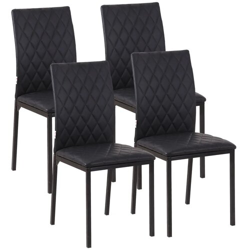  HOCMOM Set od 4 blagovaonske stolice Kuhinjske stolice 41 cm x 50 cm x 91 cm Crna Slike