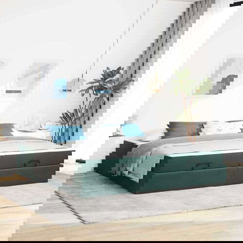  Okvir za krevet Tamnozelena 200 x 200 cm Baršun Cijene