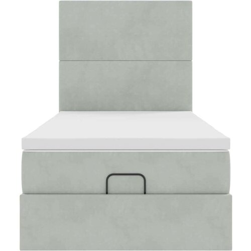 VidaXL okvir kreveta s madracima svijetlosivi 90x200cm bar&amp;scaron;unasti Slike