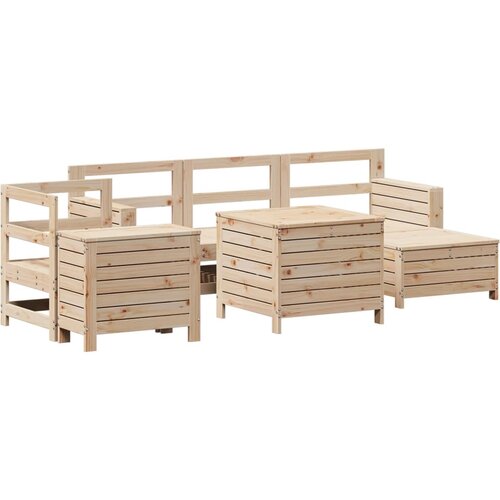 VidaXL 7-dijelni set vrtnih sofa od masivne borovine Slike