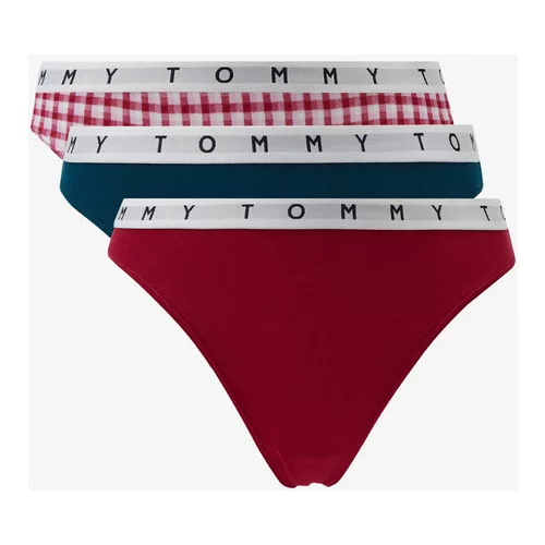Tommy Hilfiger Underwear Tanga gaćice petrol / rubin crvena / bijela