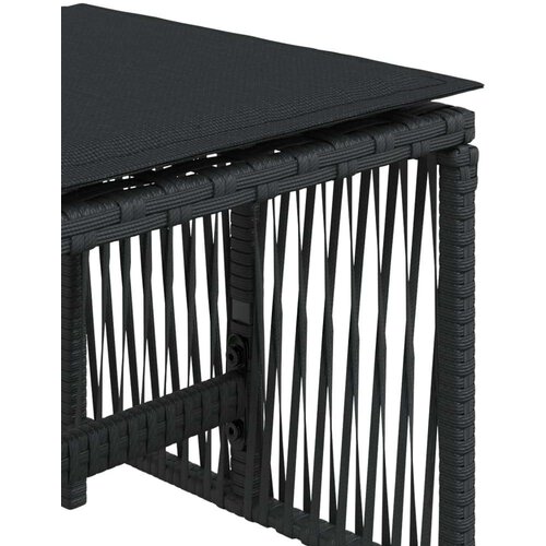 VidaXL Vrtni stolci s jastucima 4 kom crni 41x41x36 cm od poliratana Slike