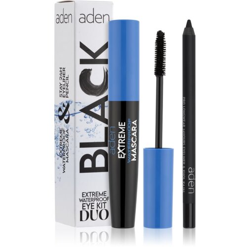 Aden Cosmetics Extreme Waterproof Eye Kit Duo set za oči odtenek Black Cene