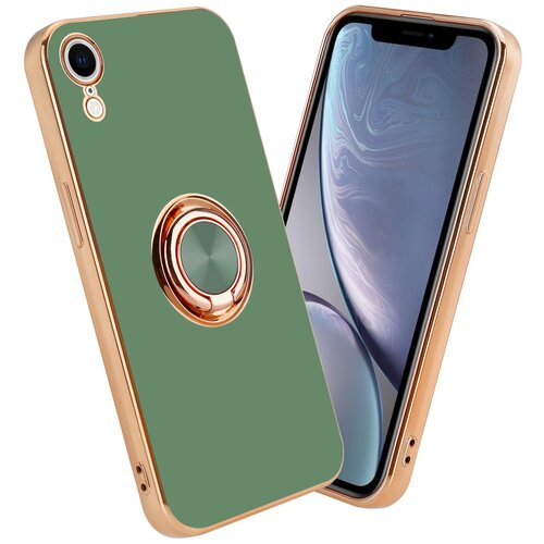 Cadorabo Ohišje, združljiv z Apple v sijajni svetlo zeleni barvi - Zlato z obročem - Zaščitni pokrov iz fleksibilnega silikona TPU, z zaščito pred kamero in držalom magnetnega avtomobila, (20617458) Cene