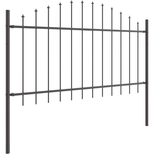 VidaXL Panel ograde s &amp;scaron;iljastim lukom Set od 6 Tamno siva Slike